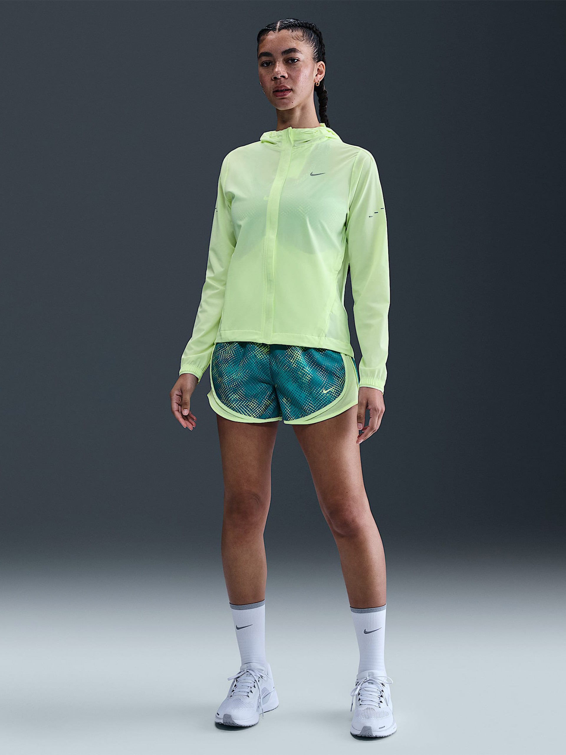 Casaco com Capuz de Running Nike Repel Swift Verde Para Mulher