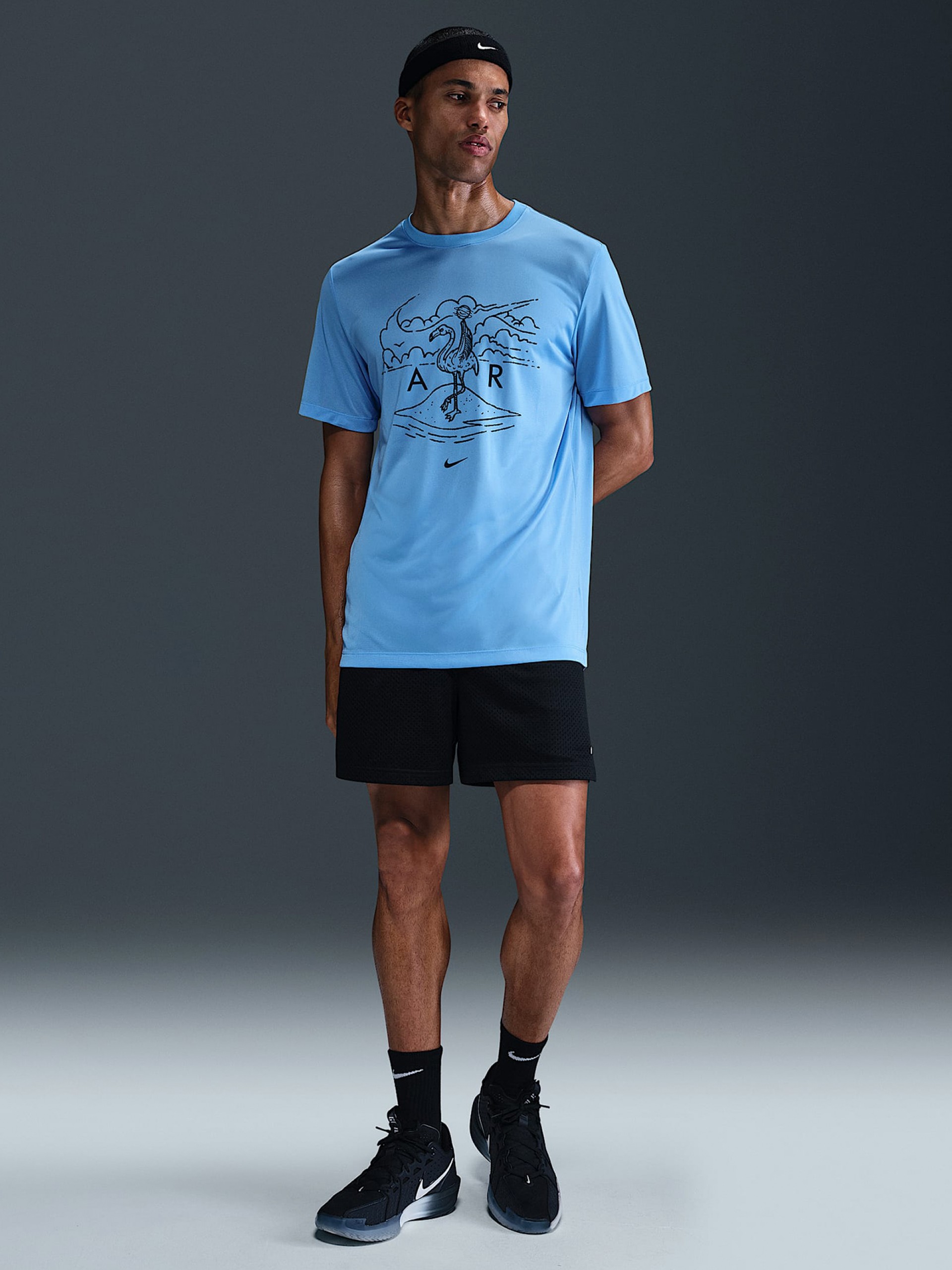 Camiseta de Baloncesto Nike Dri-FIT Azul Claro Para Hombre