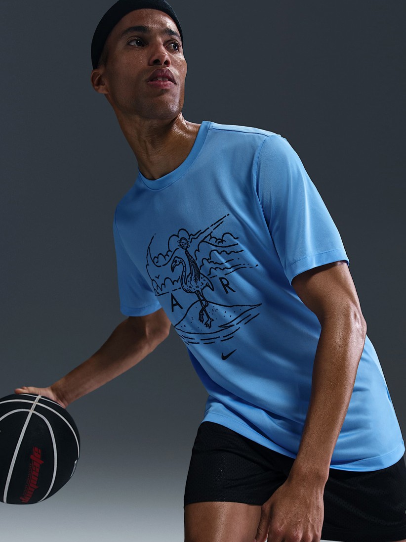Camiseta de Baloncesto Nike Dri-FIT Azul Claro Para Hombre