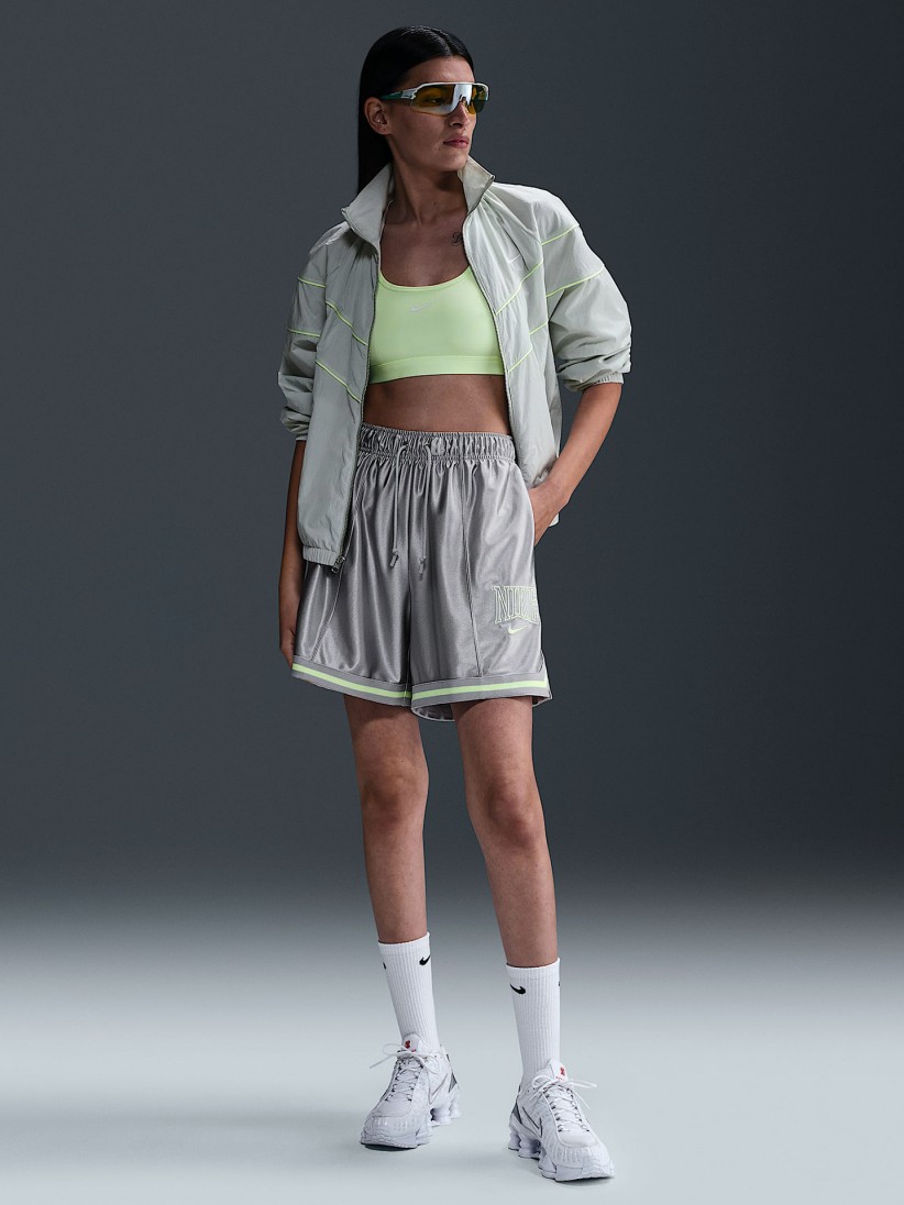 Nike Sportswear Loose Mid-Rise Graphic Silver and Green Shorts For Women