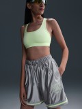 Nike Sportswear Loose Mid-Rise Graphic Silver and Green Shorts For Women