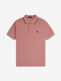 Polo Fred Perry M3600 Twin Tipped Rosa e Azul