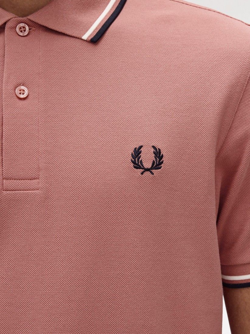 Polo Fred Perry M3600 Twin Tipped Rosa e Azul