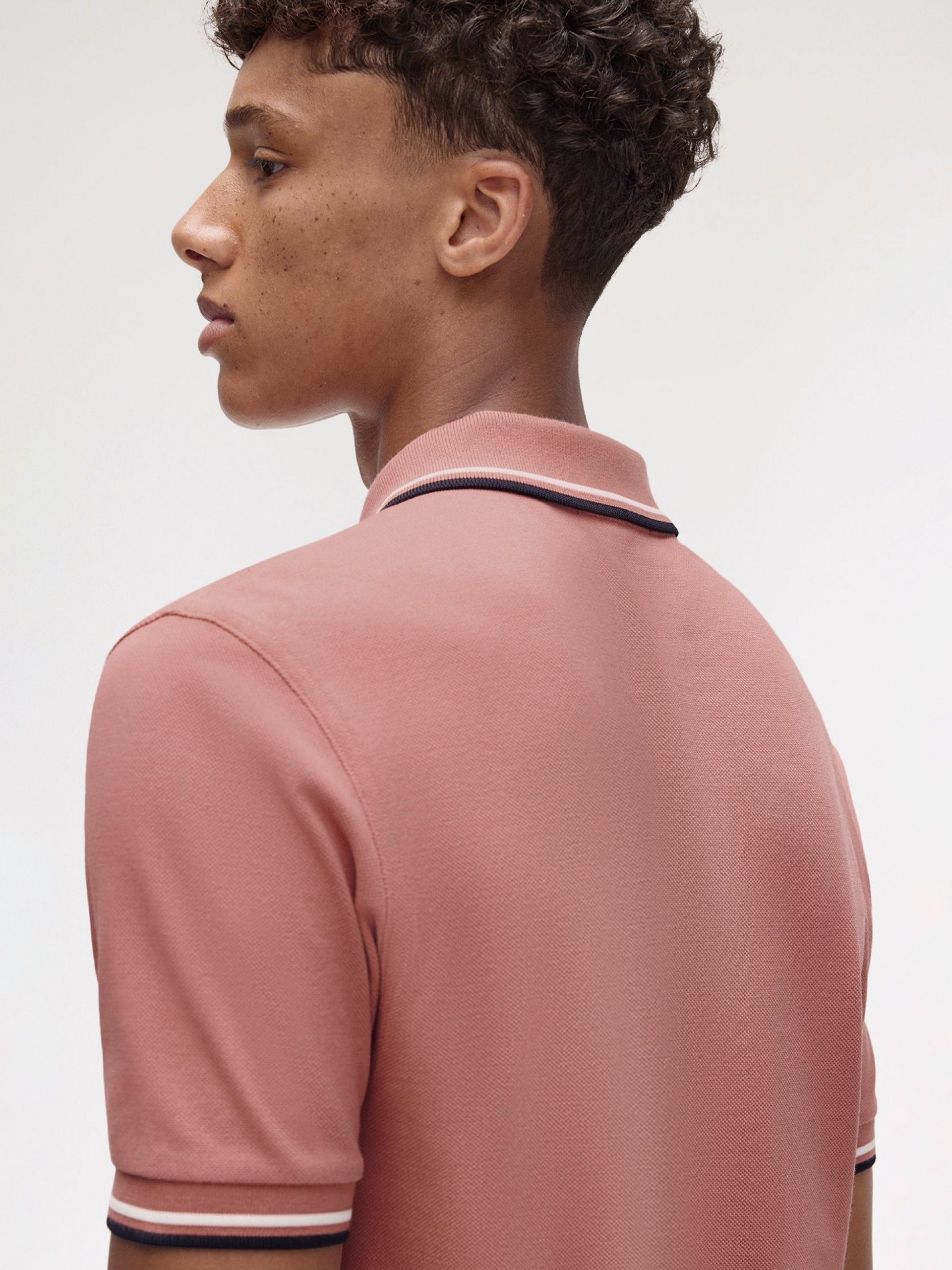 Fred Perry M3600 Twin Tipped Pink and Blue Polo Shirt