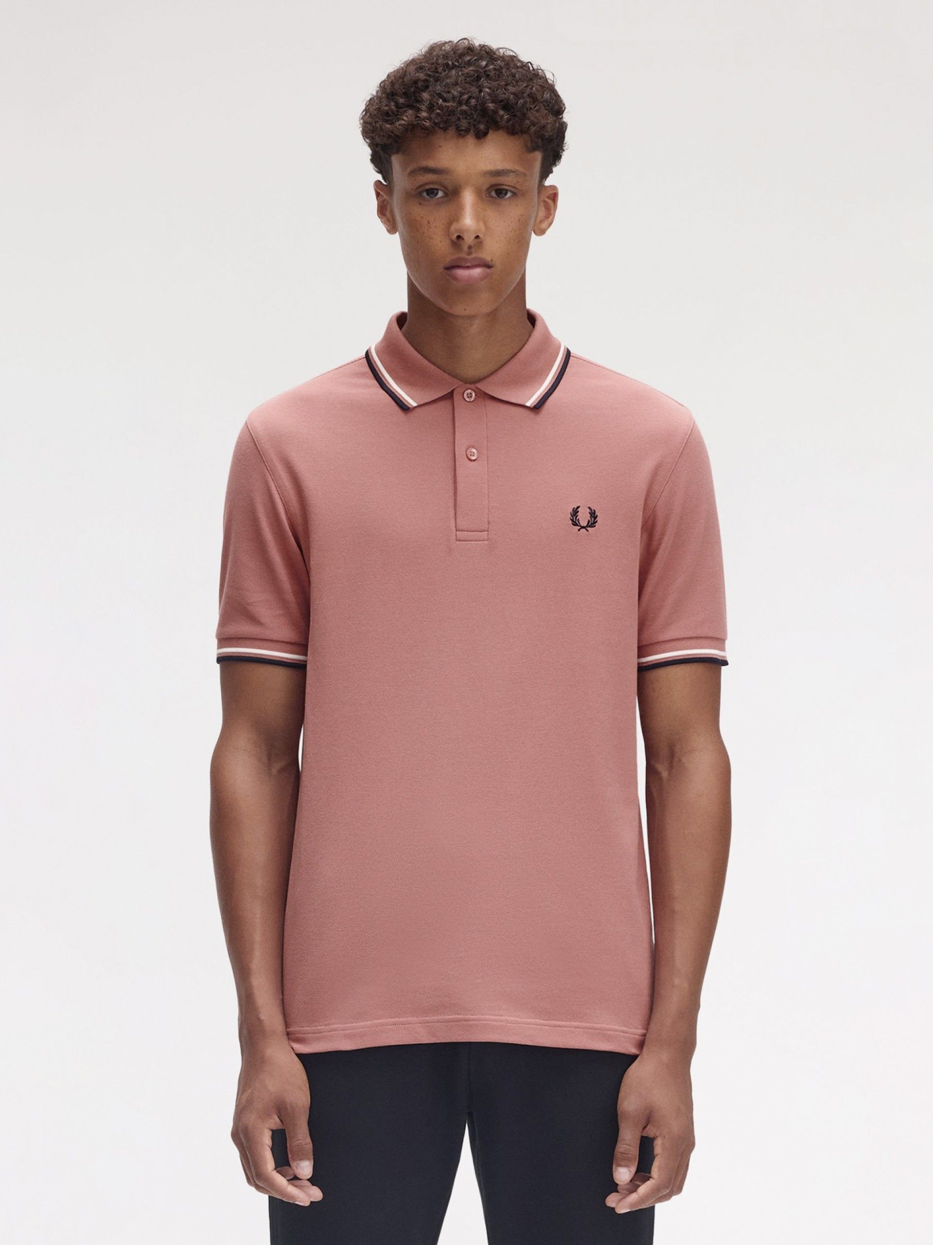 Fred Perry M3600 Twin Tipped Pink and Blue Polo Shirt