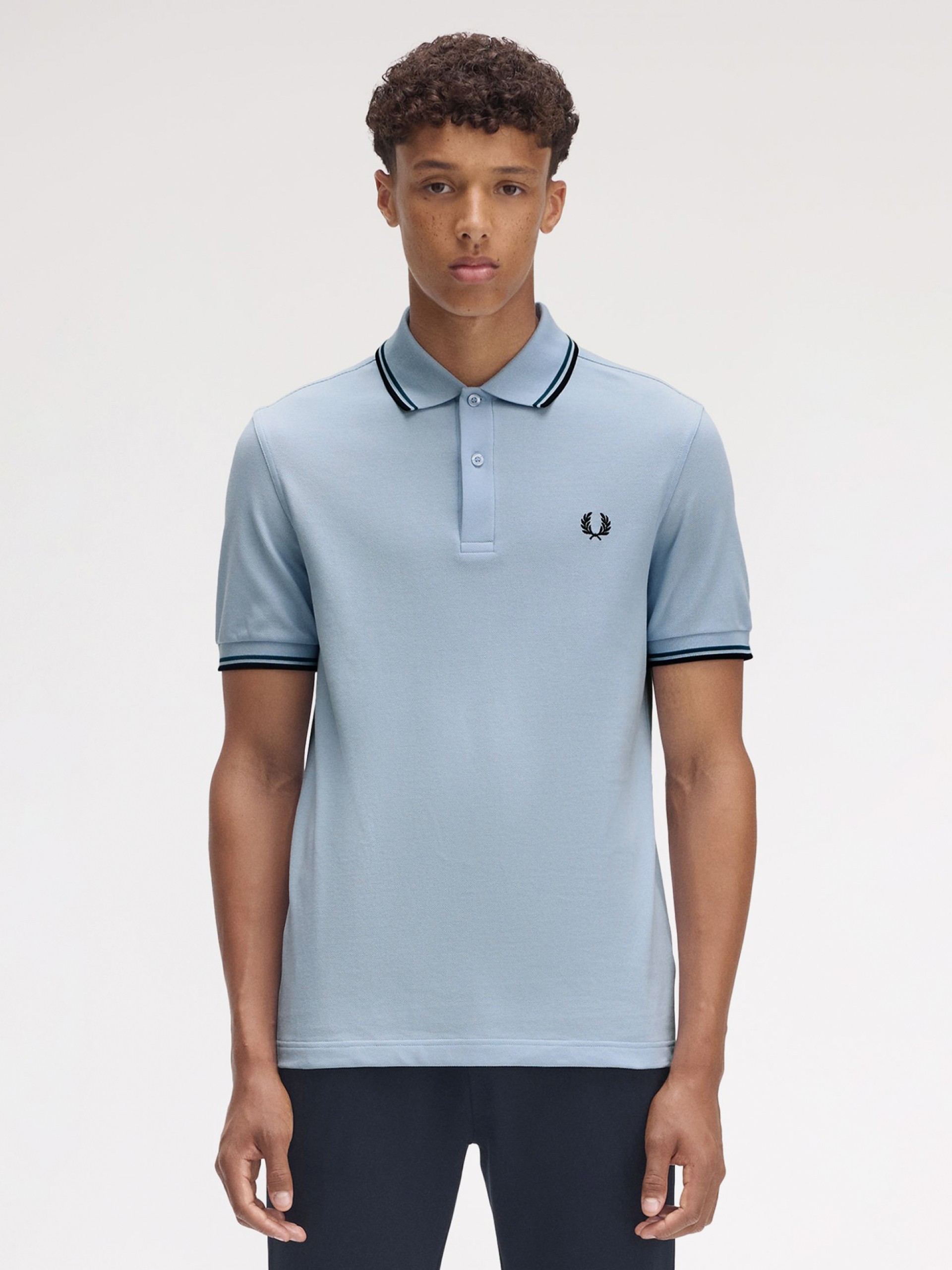 Fred Perry M3600 Twin Tipped Blue Polo Shirt