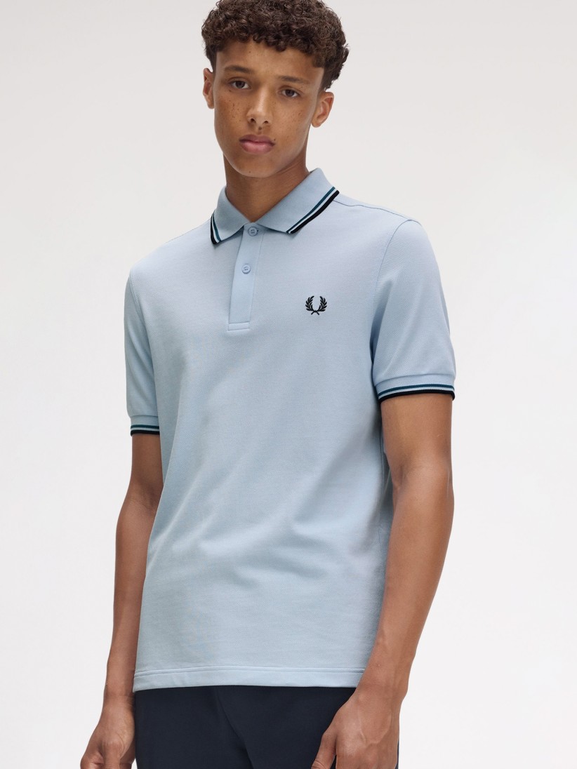 Polo Fred Perry M3600 Twin Tipped Azul