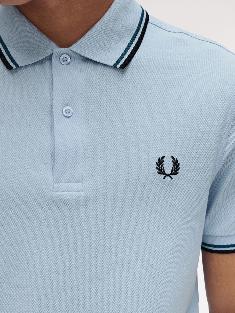 Polo Fred Perry M3600 Twin Tipped Azul