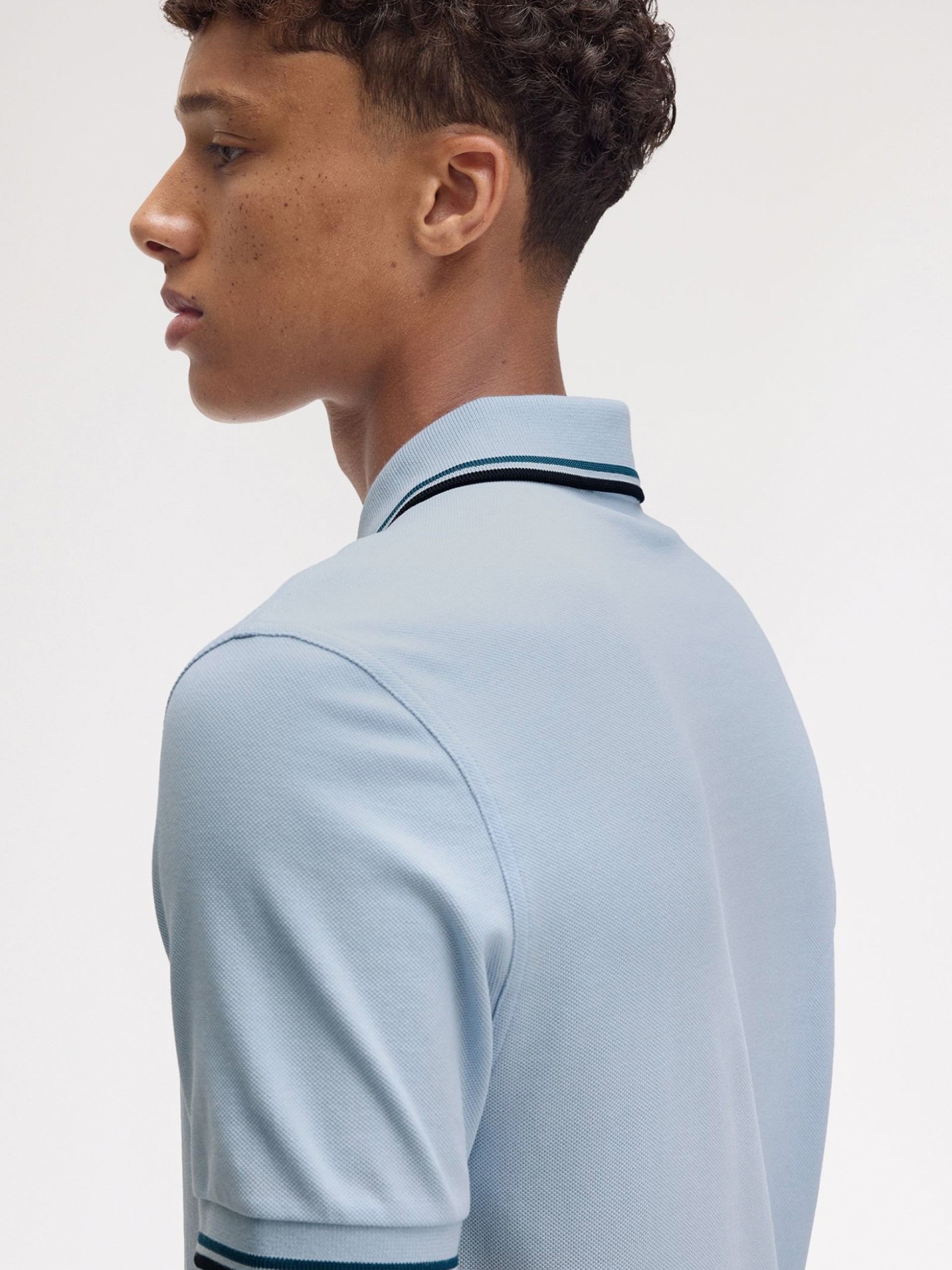 Fred Perry M3600 Twin Tipped Blue Polo Shirt
