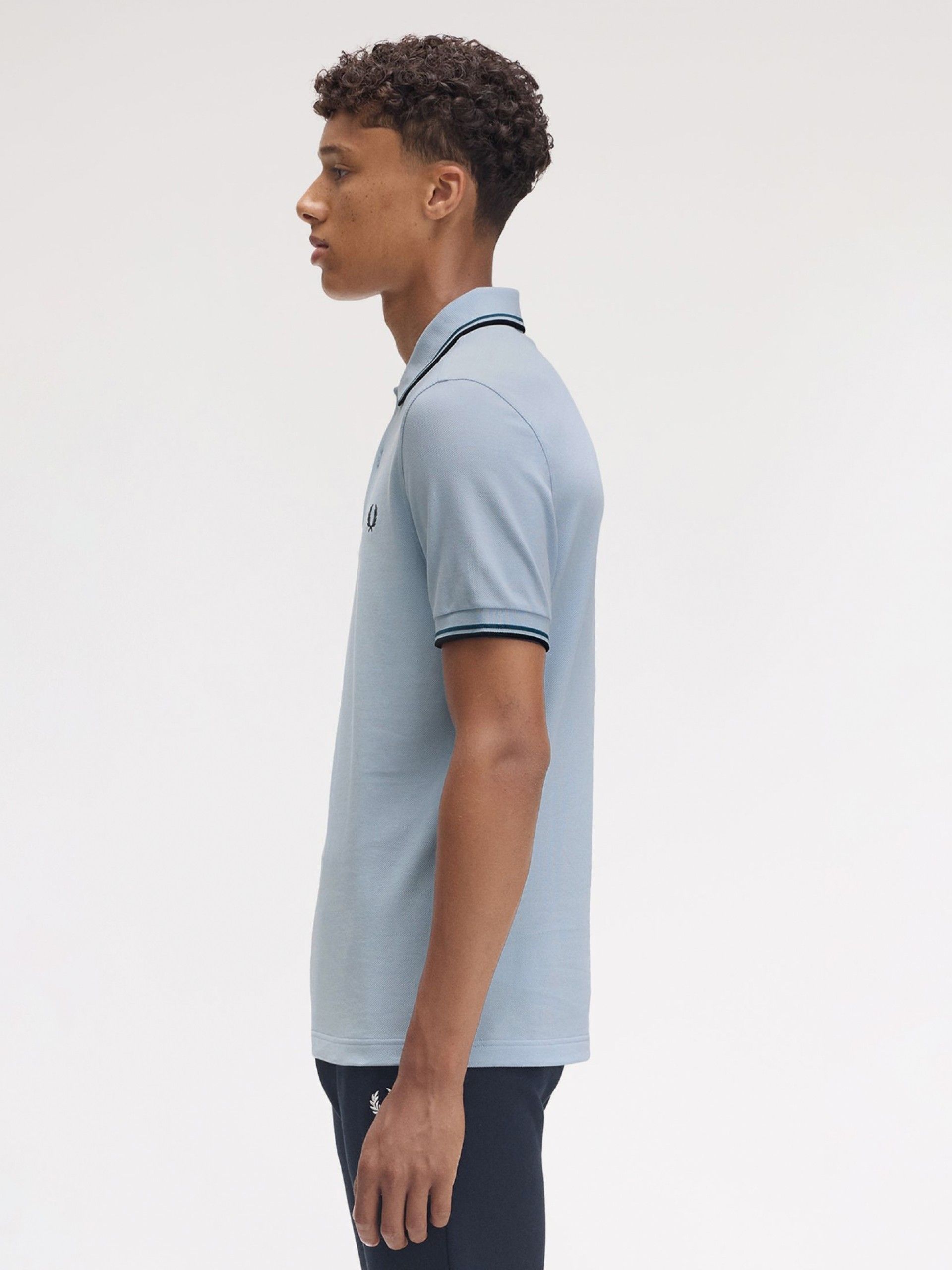 Fred Perry M3600 Twin Tipped Blue Polo Shirt