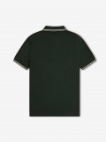 Polo Fred Perry M3600 Twin Tipped Verde e Branco