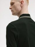 Polo Fred Perry M3600 Twin Tipped Verde e Branco