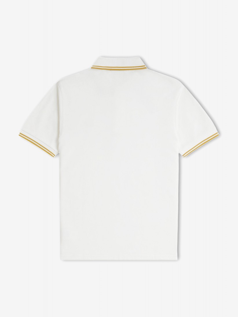 Polo Fred Perry M3600 Twin Tipped Blanco y Amarillo