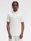 Polo Fred Perry M3600 Twin Tipped Blanco y Amarillo