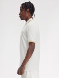 Polo Fred Perry M3600 Twin Tipped Blanco y Amarillo