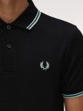 Fred Perry M3600 Twin Tipped Black and Blue Polo Shirt