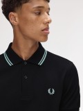 Fred Perry M3600 Twin Tipped Black and Blue Polo Shirt