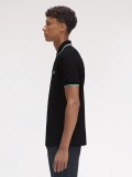 Fred Perry M3600 Twin Tipped Black and Blue Polo Shirt