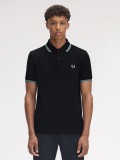 Fred Perry M3600 Twin Tipped Black and Blue Polo Shirt