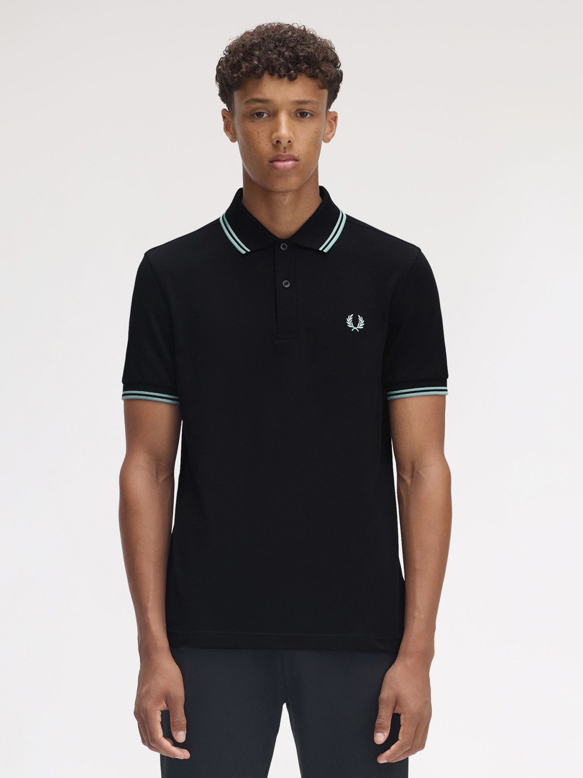 Polo Fred Perry M3600 Twin Tipped Negro y Azul