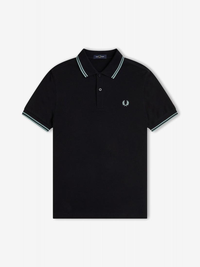 Fred Perry M3600 Twin Tipped Black and Blue Polo Shirt