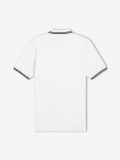 Polo Fred Perry M3600 Twin Tipped Branco e Preto