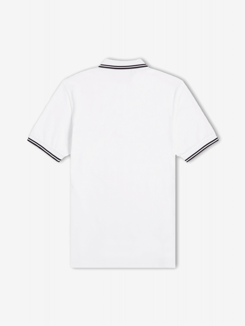 Polo Fred Perry M3600 Twin Tipped Branco e Preto
