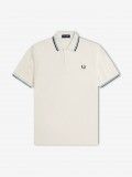 Polo Fred Perry M3600 Twin Tipped Bege e Castanho