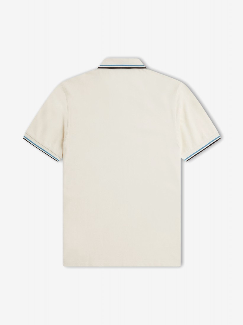 Polo Fred Perry M3600 Twin Tipped Bege e Castanho