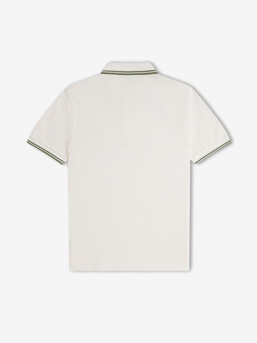 Polo Fred Perry M3600 Twin Tipped Bege e Verde