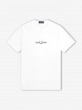 T-shirt Fred Perry Embroidered Branca