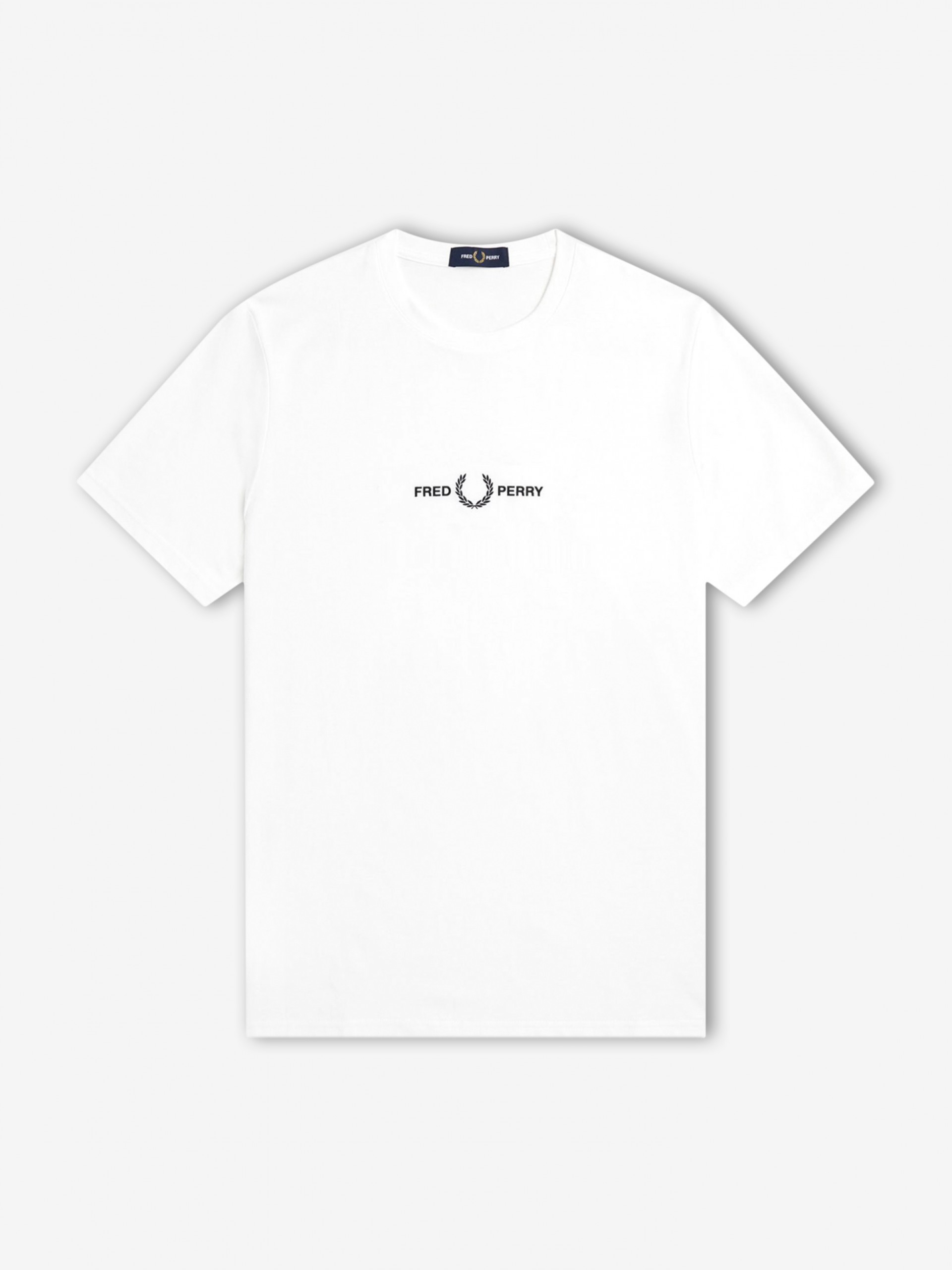 T-shirt Fred Perry Embroidered Branca