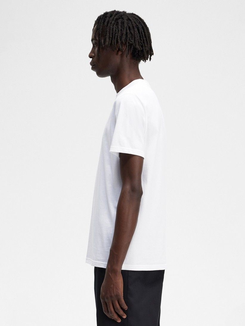 T-shirt Fred Perry Embroidered Branca