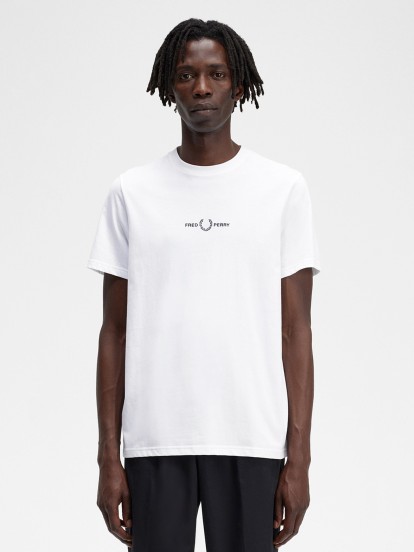 Camiseta Fred Perry Embroidered Blanca