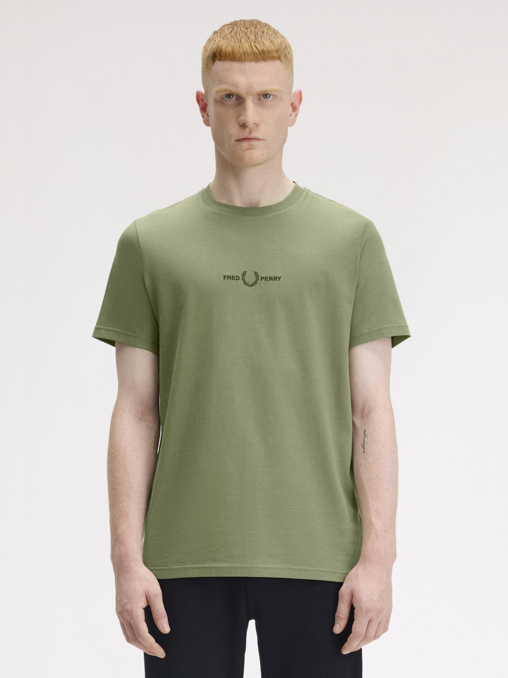 T-shirt Fred Perry Embroidered Verde