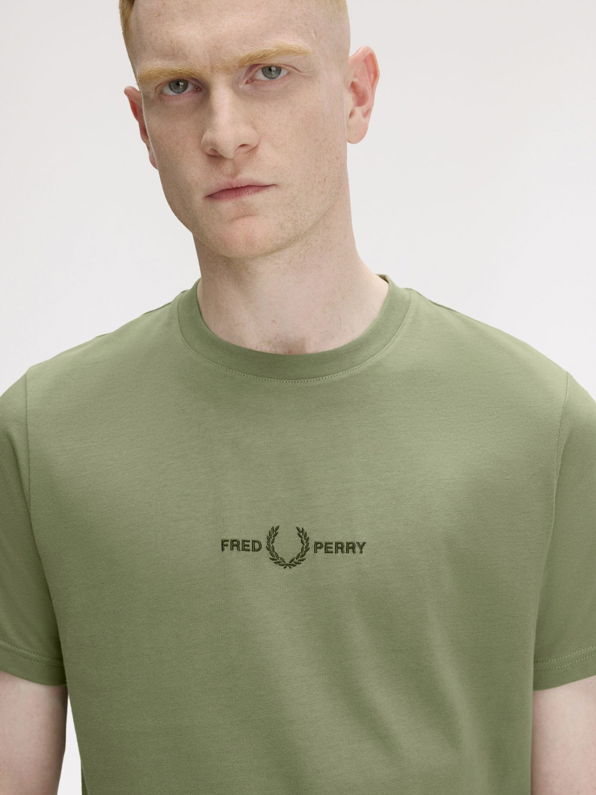 T-shirt Fred Perry Embroidered Verde