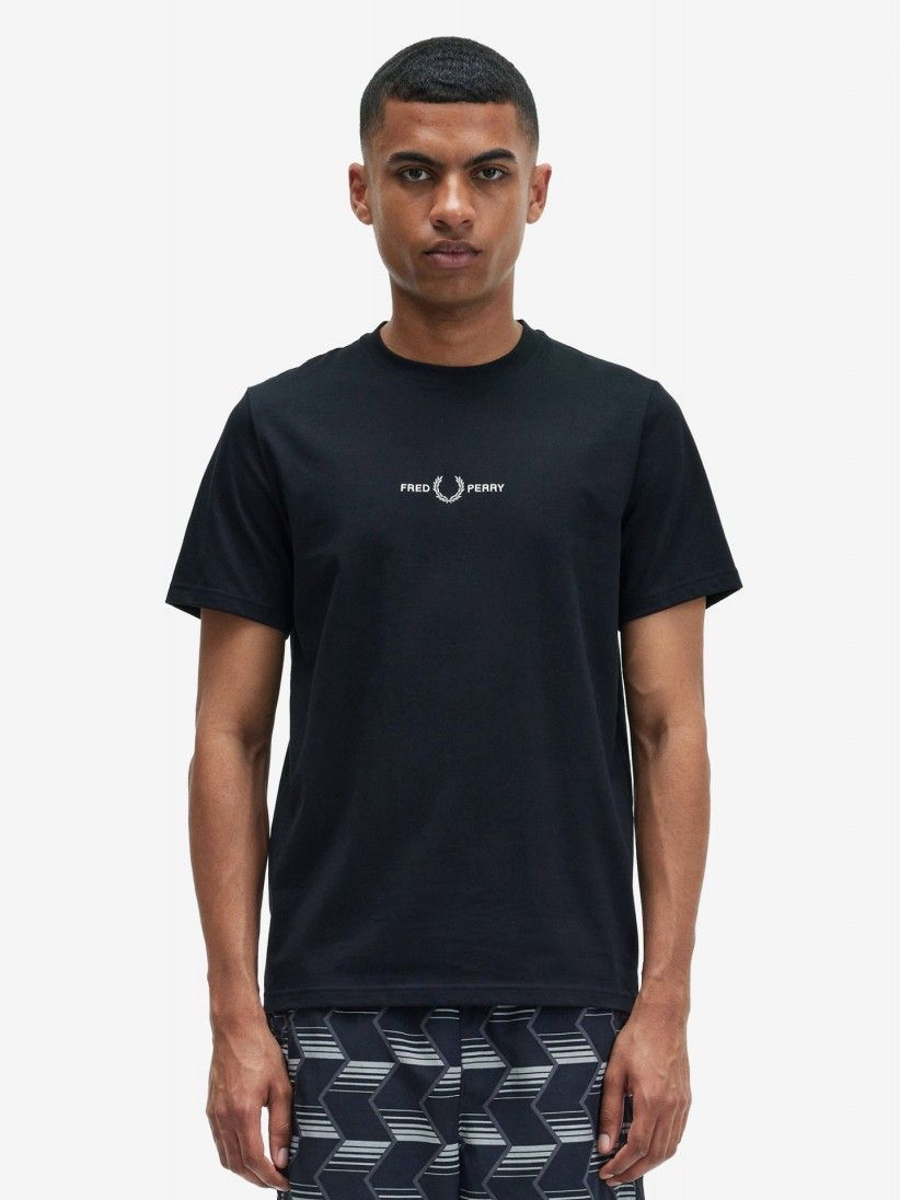 Tシャツ・カットソー FRED PERRY Men T-shirt Blue M4580 248 Fred Perry Embroidered Blue T-shirt - M4580-248 - BZR Online