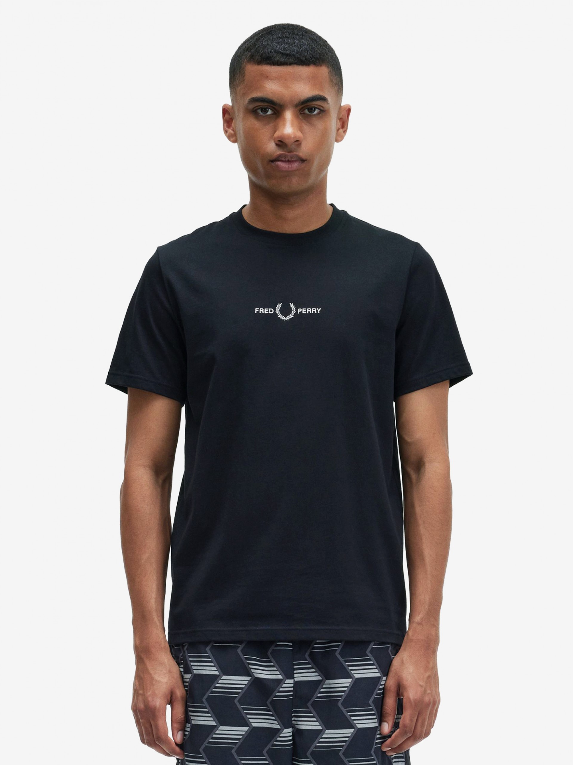 T-shirt Fred Perry Embroidered Azul