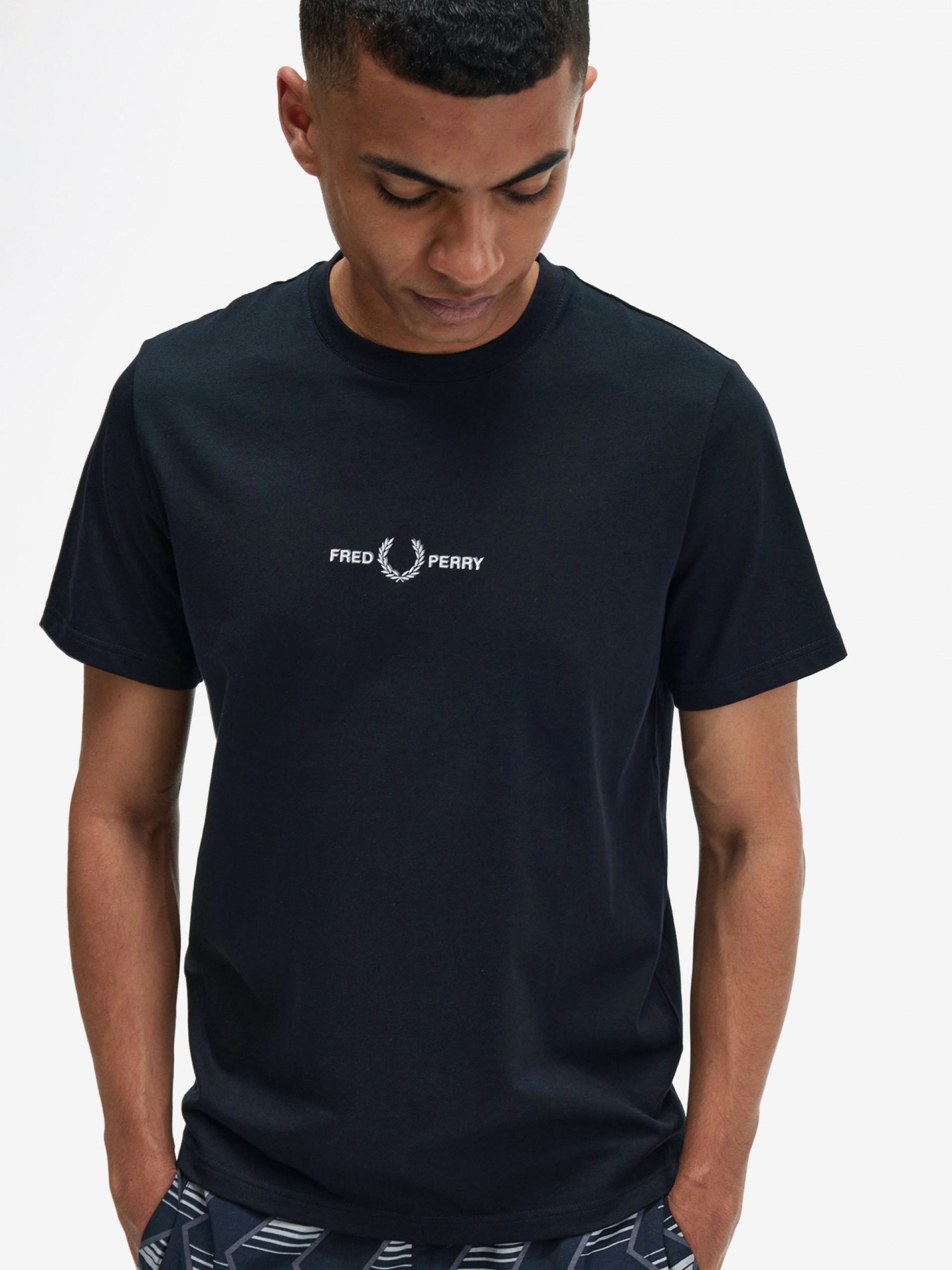 T-shirt Fred Perry Embroidered Azul