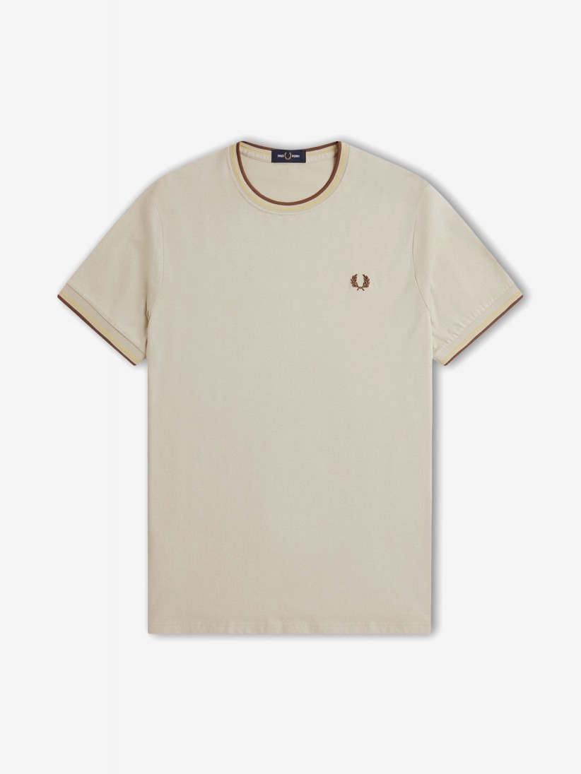 T-shirt Fred Perry Twin Tipped Bege e Castanha