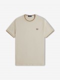 T-shirt Fred Perry Twin Tipped Bege e Castanha