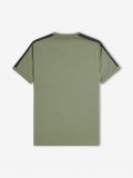 T-shirt Fred Perry Contrast Tape Ringer Verde e Cinzenta