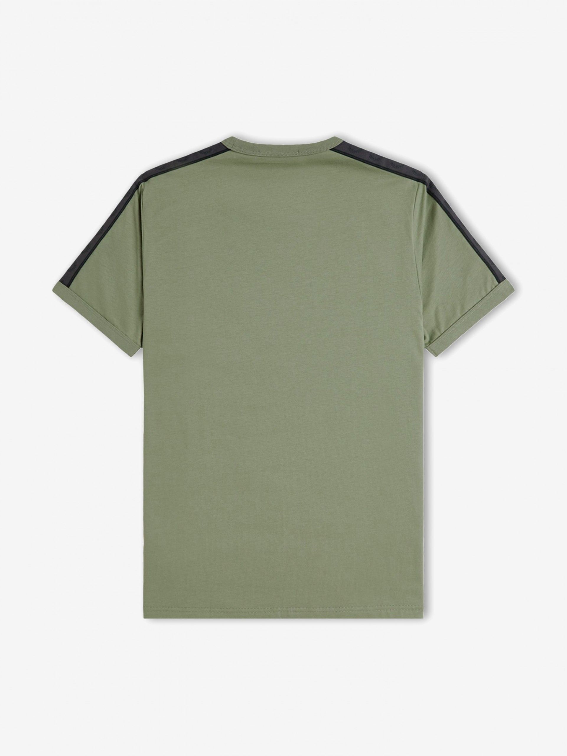 T-shirt Fred Perry Contrast Tape Ringer Verde e Cinzenta