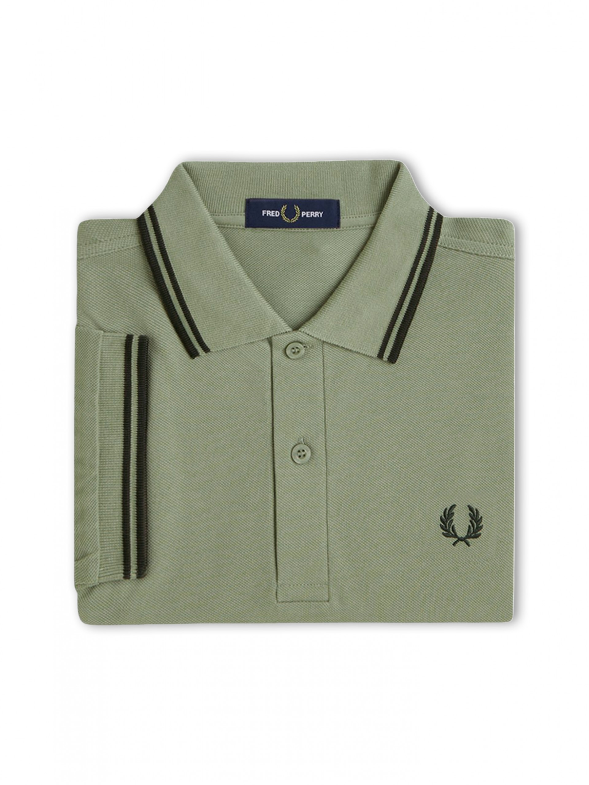 Fred Perry M3600 Twin Tipped Green Polo Shirt
