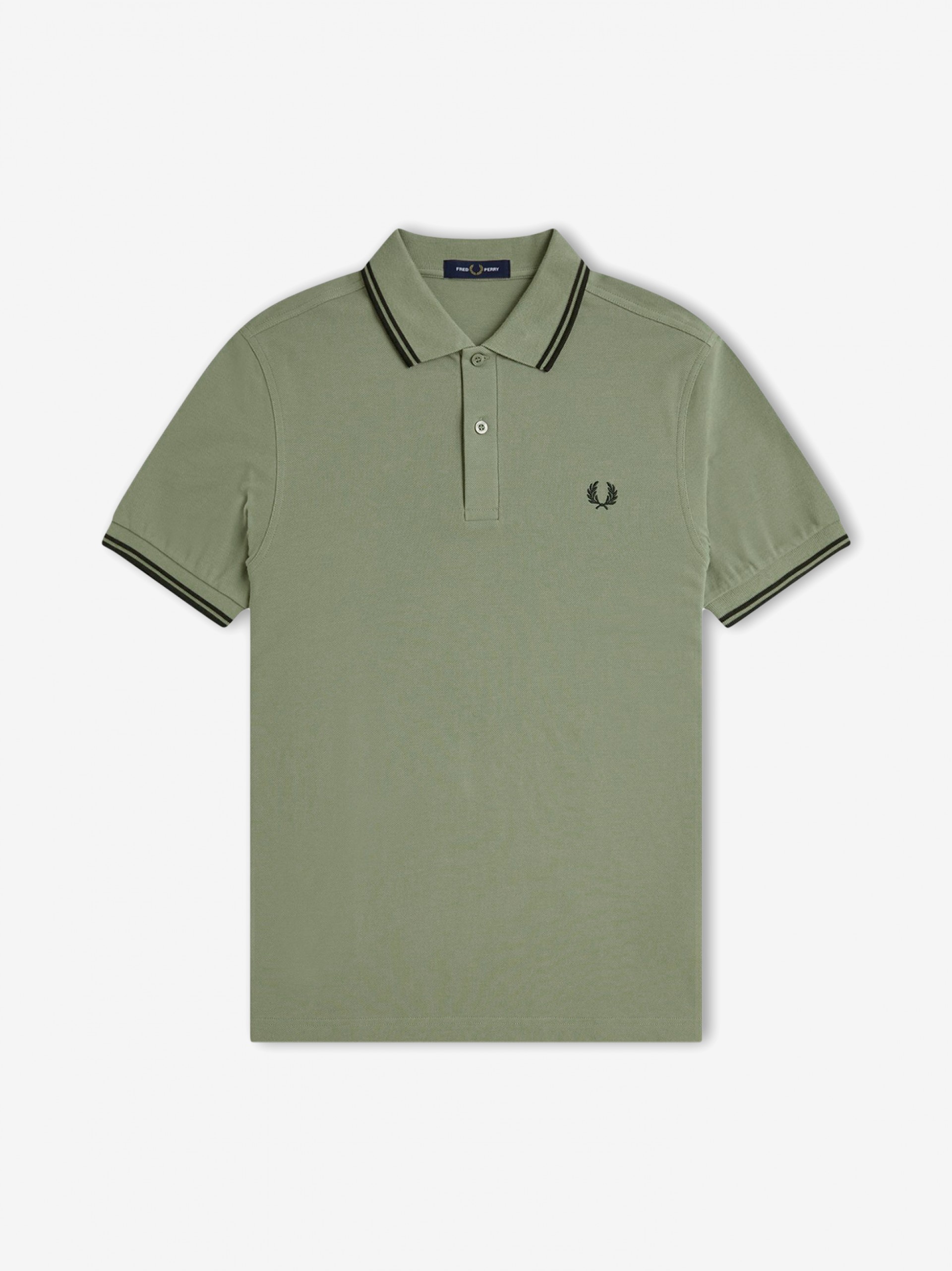 Fred Perry M3600 Twin Tipped Green Polo Shirt