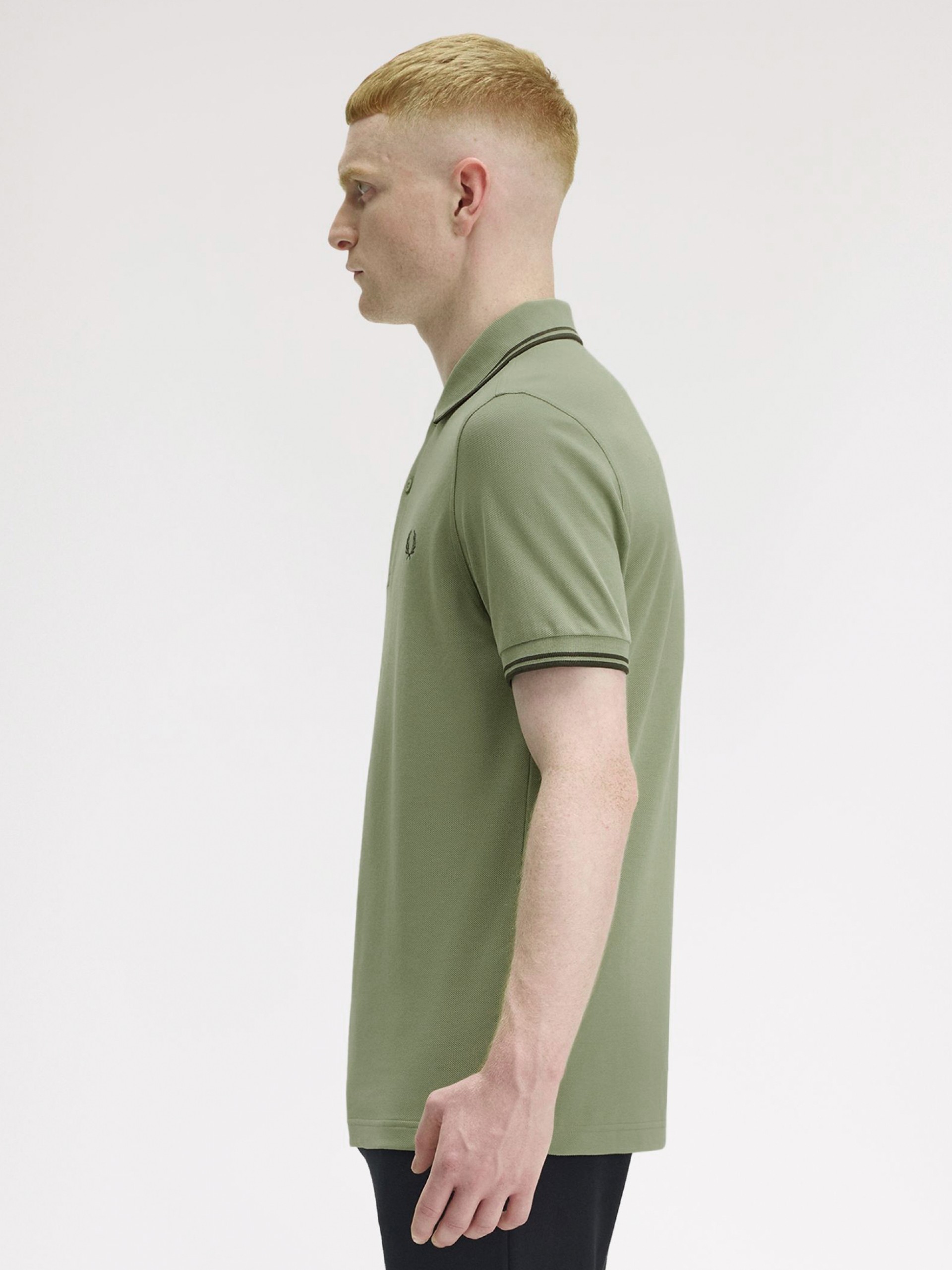 Fred Perry M3600 Twin Tipped Green Polo Shirt