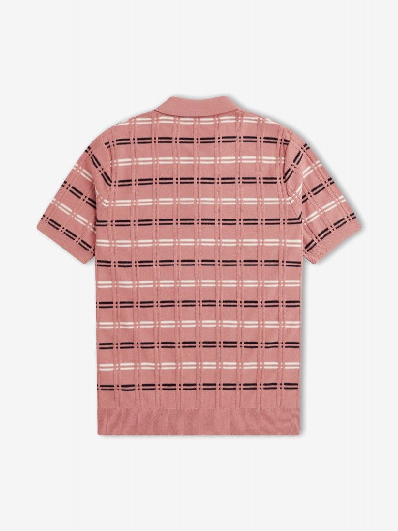 Polo Fred Perry Rib Knitted De Rayas Rosa