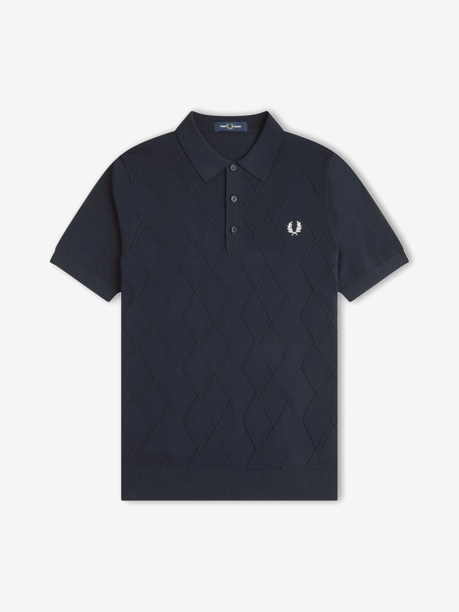 Polo Fred Perry Cable Knitted Azul