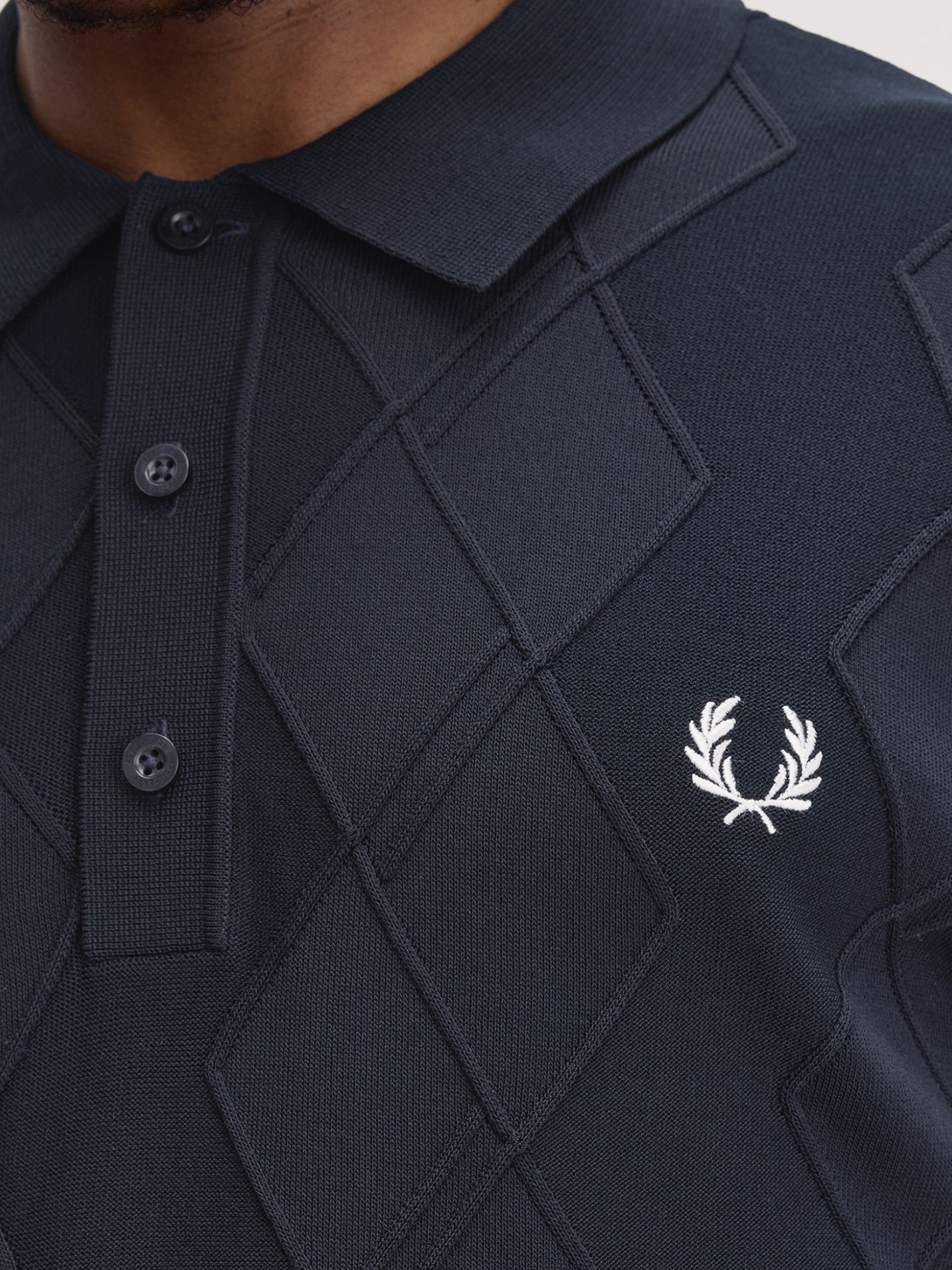 Polo Fred Perry Cable Knitted Azul