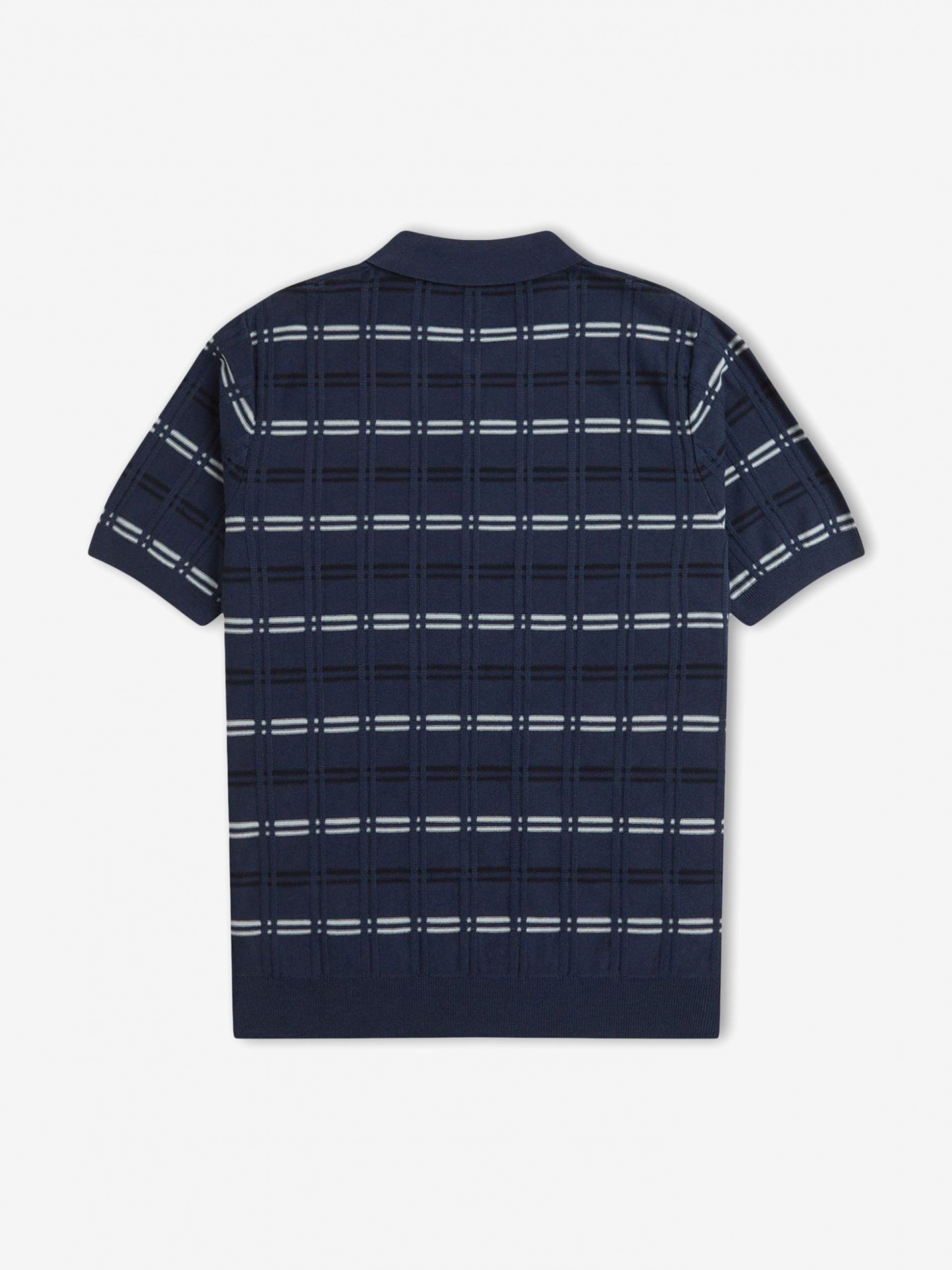 Polo Fred Perry Rib Knitted De Rayas Azul